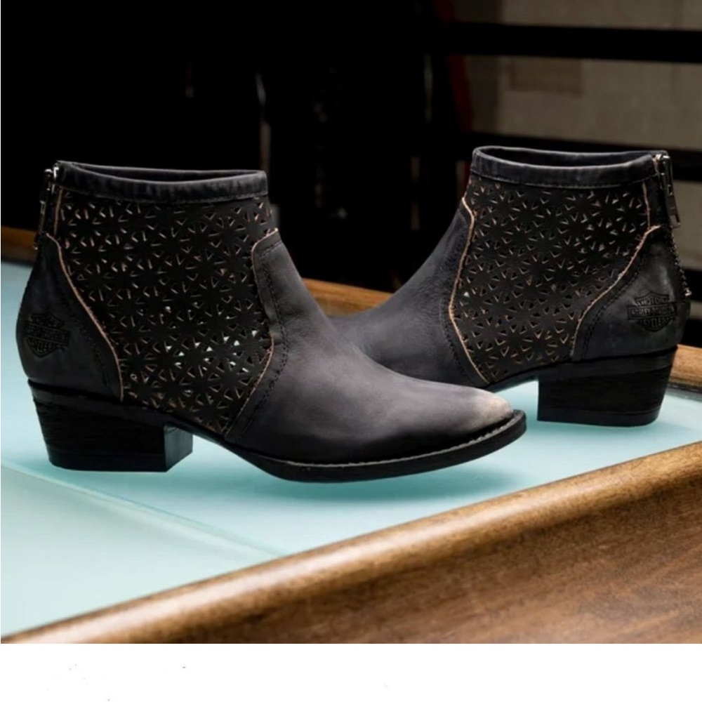 Harley Davidson Liam Ankle Boots Black Size 8.5